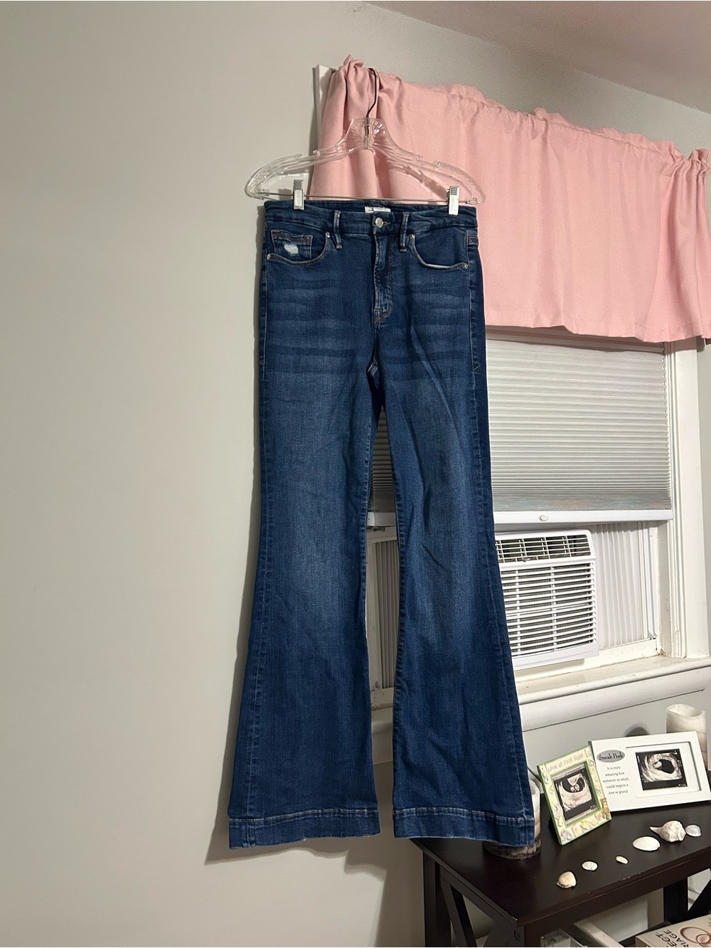 Women's Dark Blue Flared Jeans - Classic Denim